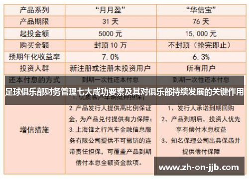 足球俱乐部财务管理七大成功要素及其对俱乐部持续发展的关键作用 足球俱乐部财务管理七大成功要素及其对俱乐部持续发展的关键作用